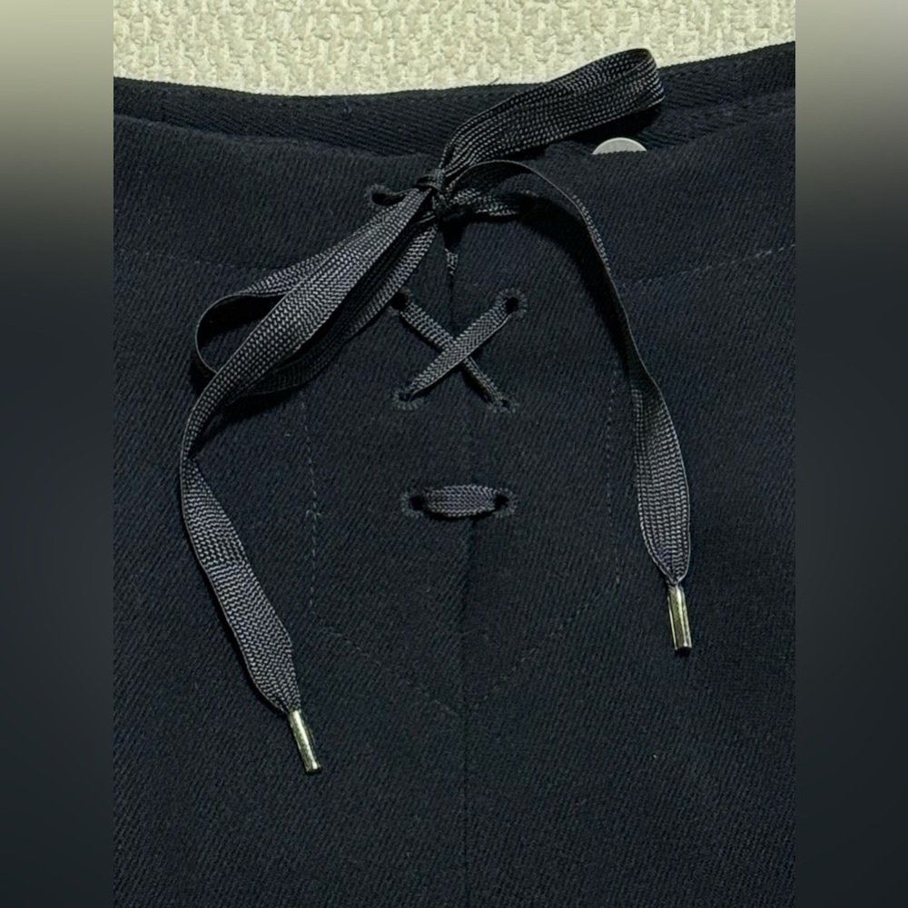 Lauren Ralph Lauren Size 8P Navy Blue Worsted Wool Midi Pencil Skirt Pockets - Picture 6 of 12